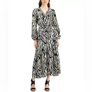 Bar III Zebra Print Maxi Wrap Dress
